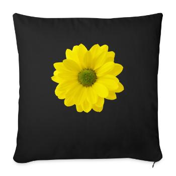 Flower yellow - Sofa pillowcase 17,3'' x 17,3'' (45 x 45 cm) - black - Front