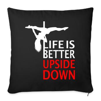 Poledance X-Pole Stangen Pole Dance Geschenk - Sofakissenbezug 45 x 45 cm - Schwarz - Vorne