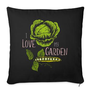 Vegetable garden - Sofa pillowcase 17,3'' x 17,3'' (45 x 45 cm) - black - Front