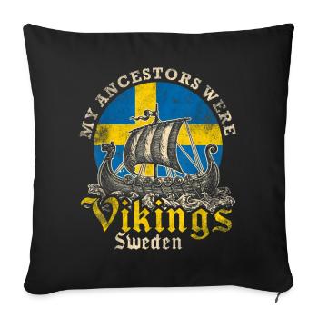 Mes ancêtres étaient des Vikings Suède Design - Housse de coussin décorative 45 x 45 cm - noir - Devant