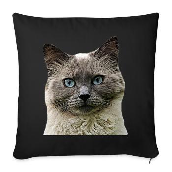 Cat Cats cat Cats Cat Head - Sofa pillowcase 17,3'' x 17,3'' (45 x 45 cm) - black - Front