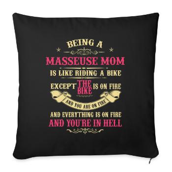 Funny Masseuse Mom, Masseuse Mum Vintage Retro - Sofa pillowcase 17,3'' x 17,3'' (45 x 45 cm) - black - Front