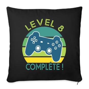 Level 8 gift video games Birthday 8 years gamer - Sofa pillowcase 17,3'' x 17,3'' (45 x 45 cm) - black - Front