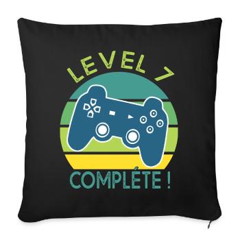 Level 7 birthday geek gift 7 years gamer - Sofa pillowcase 17,3'' x 17,3'' (45 x 45 cm) - black - Front