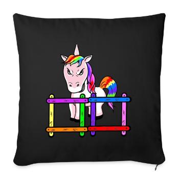 For children grim unicorn emotion feelings anger - Sofa pillowcase 17,3'' x 17,3'' (45 x 45 cm) - black - Front