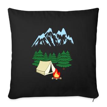 Mountain Mountaineer Expedition Adventure Camping - Housse de coussin décorative 45 x 45 cm - noir - Devant