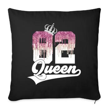 44E ANNIVERSAIRE 1982 REINE 82 - Housse de coussin décorative 45 x 45 cm - noir - Devant