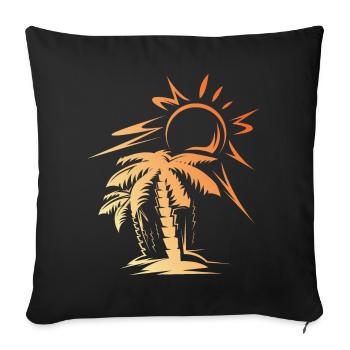 palm beach Symbol Strand Sonne Geschenk Idee - Sofakissenbezug 45 x 45 cm - Schwarz - Vorne