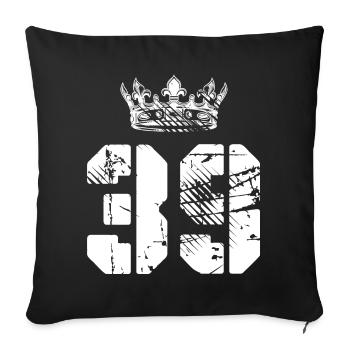 39 Number crown - Sofa pillowcase 17,3'' x 17,3'' (45 x 45 cm) - black - Front