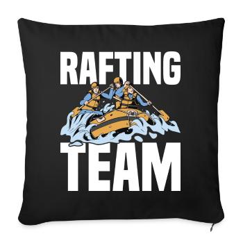 Tenue d’équipe de rafting pour les équipes de navigation de plaisance en montagne - Housse de coussin décorative 45 x 45 cm - noir - Devant