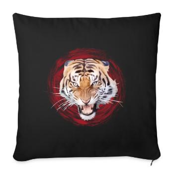 Wild Tiger - Wild Hissing - Wilderness - Sofa pillowcase 17,3'' x 17,3'' (45 x 45 cm) - black - Front