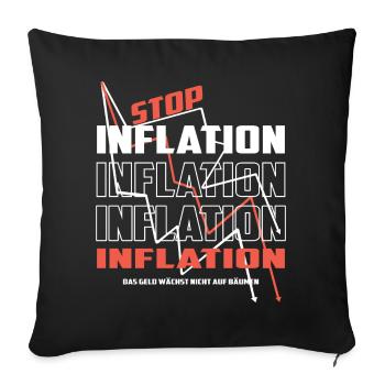 Stop Inflation - Sofa pillowcase 17,3'' x 17,3'' (45 x 45 cm) - black - Front