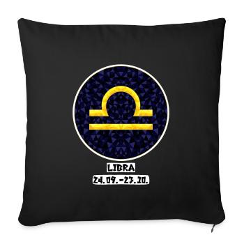 Libra 24.09.-23.10. - Sofakissenbezug 45 x 45 cm - Schwarz - Vorne