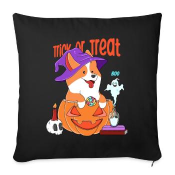 Corgi Halloween - Sofa pillowcase 17,3'' x 17,3'' (45 x 45 cm) - black - Front