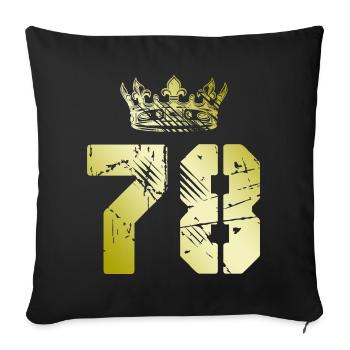 78 Number crown - Sofa pillowcase 17,3'' x 17,3'' (45 x 45 cm) - black - Front