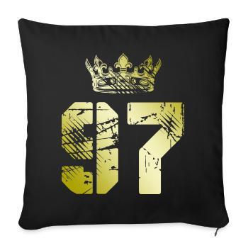 97 Couronne numérique - Housse de coussin décorative 45 x 45 cm - noir - Devant
