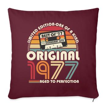 Original 1977 Vintage Vintage Retro Birthday - Sofa pillowcase 17,3'' x 17,3'' (45 x 45 cm) - burgundy - Front