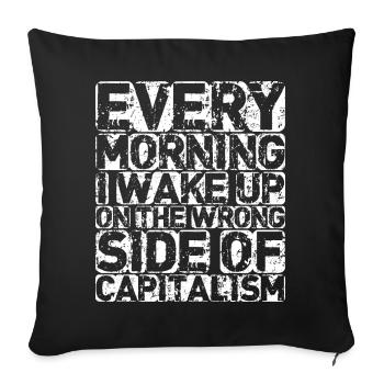 The Wrong Side (dark) - Sofa pillowcase 17,3'' x 17,3'' (45 x 45 cm) - black - Front