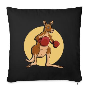 Kangaroo boxer - Sofa pillowcase 17,3'' x 17,3'' (45 x 45 cm) - black - Front