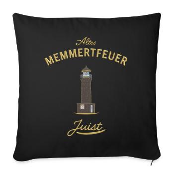 Juist, Leuchtturm Altes Memmertfeuer - Sofakissenbezug 45 x 45 cm - Schwarz - Vorne