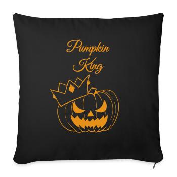 Roi citrouille - Housse de coussin décorative 45 x 45 cm - noir - Devant