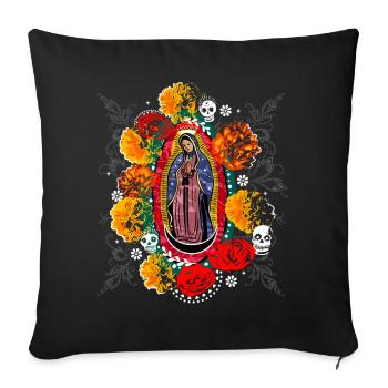 Halloween Day of the Dead Guadalupe - Sofa pillowcase 17,3'' x 17,3'' (45 x 45 cm) - black - Front