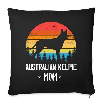 Australian Kelpie Mom - Sofa pillowcase 17,3'' x 17,3'' (45 x 45 cm) - black - Front