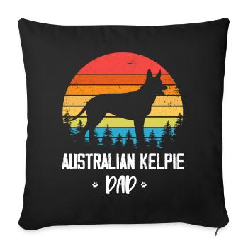 Australian Kelpie Mom - Sofa pillowcase 17,3'' x 17,3'' (45 x 45 cm) - black - Front