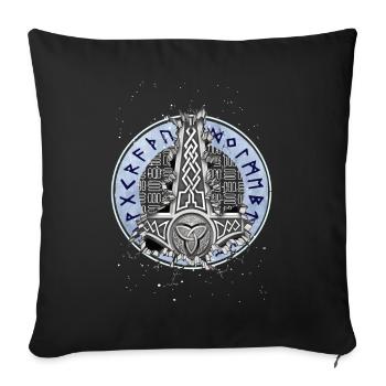 Runes Norse mystical Viking Valhalla symbol - Sofa pillowcase 17,3'' x 17,3'' (45 x 45 cm) - black - Front