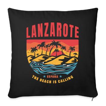 Lanzarote Espana beach design - Sofa pillowcase 17,3'' x 17,3'' (45 x 45 cm) - black - Front