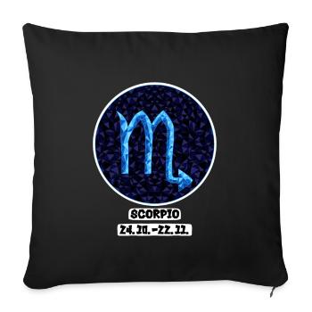 Scorpio 24.10.-22.11 - Sofakissenbezug 45 x 45 cm - Schwarz - Vorne