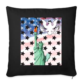 USA, Statue of Liberty - Sofa pillowcase 17,3'' x 17,3'' (45 x 45 cm) - black - Front