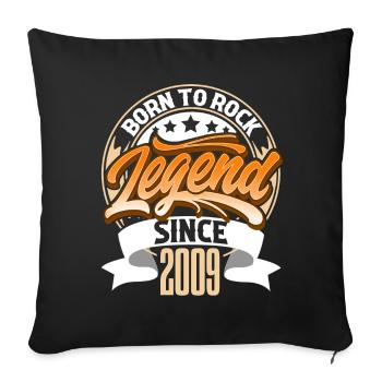 2009 Année de naissance Anniversaire Légende Born To Rock - Housse de coussin décorative 45 x 45 cm - noir - Devant
