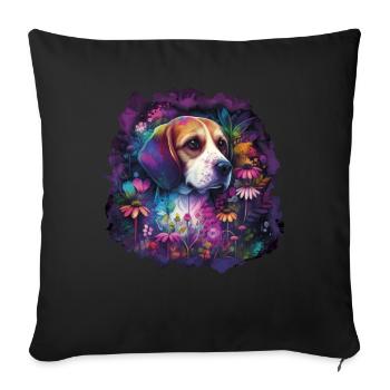 Beagle Beagle Motif Gift - Sofa pillowcase 17,3'' x 17,3'' (45 x 45 cm) - black - Front