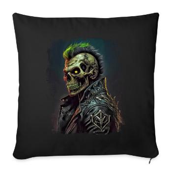 Horror Punk Zombie Skull - Sofakissenbezug 45 x 45 cm - Schwarz - Vorne