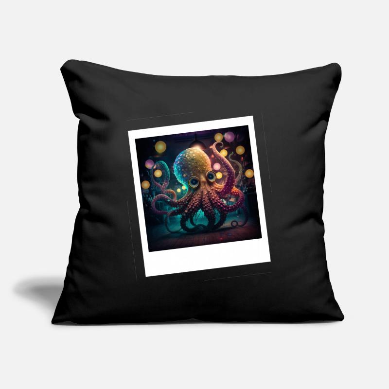Octopus Octopus Neon dancing in the night Sofa pillowcase 17,3'' x 17,3'' (45 x 45 cm)