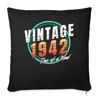 Chemise vintage 1942 pour homme femme 81 ans 81st - Housse de coussin décorative 45 x 45 cm - noir - Devant