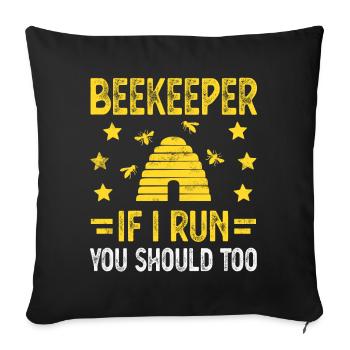 Beekeeper Beekeeper Bees - Sofa pillowcase 17,3'' x 17,3'' (45 x 45 cm) - black - Front
