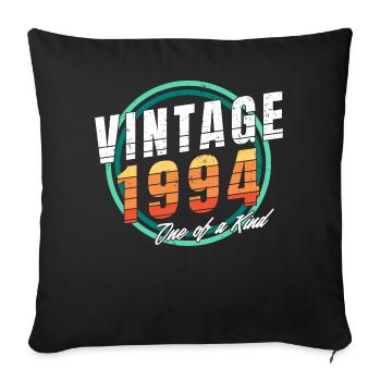 Chemise vintage 1994 pour homme femme 29 ans 29ème - Housse de coussin décorative 45 x 45 cm - noir - Devant