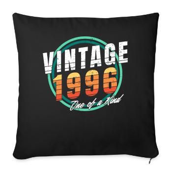 Chemise vintage 1996 pour homme femme 27 ans 27ème - Housse de coussin décorative 45 x 45 cm - noir - Devant