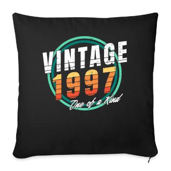 Vintage 1997 Shirt für Herren Frauen 26 Jahre alt 26. - Sofakissenbezug 45 x 45 cm - Schwarz - Vorne