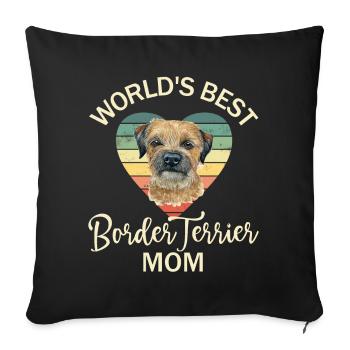 Dog Border Terrier - Sofa pillowcase 17,3'' x 17,3'' (45 x 45 cm) - black - Front