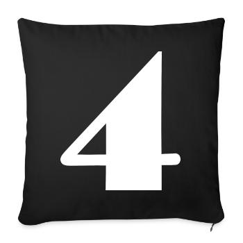 4,4 ANS,4e ANNIVERSAIRE,ANNIVERSAIRE 4 ANS - Housse de coussin décorative 45 x 45 cm - noir - Devant