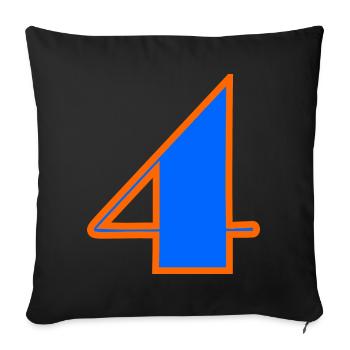 4 ANS,4e ANNIVERSAIRE,ANNIVERSAIRE 4 ANS,QUATRE - Housse de coussin décorative 45 x 45 cm - noir - Devant