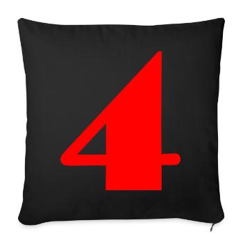 4,4 ANS,4e ANNIVERSAIRE,ANNIVERSAIRE 4 ANS - Housse de coussin décorative 45 x 45 cm - noir - Devant
