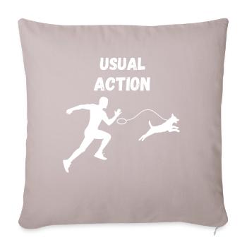 Funny dog walking - Sofa pillowcase 17,3'' x 17,3'' (45 x 45 cm) - light taupe - Front