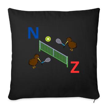 Kiwi de tennis néo-zélandais - Housse de coussin décorative 45 x 45 cm - noir - Devant