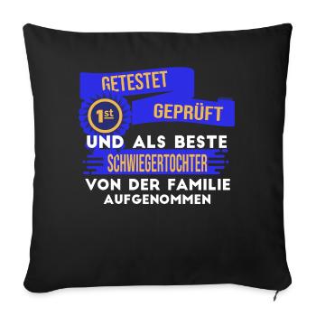 Beste Schwiegertochter der Welt. - Sofakissenbezug 45 x 45 cm - Schwarz - Vorne