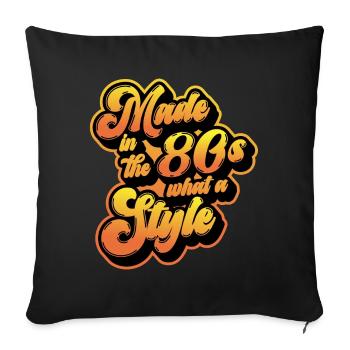 Made in the 80s Fin farbenfroh - Sofakissenbezug 45 x 45 cm - Schwarz - Vorne