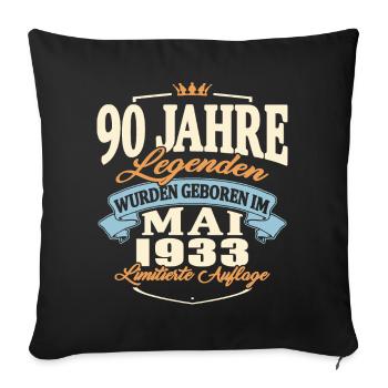 Geburtstag Mai 1933 Mai 1933 geboren 90 Jahre alt - Sofakissenbezug 45 x 45 cm - Schwarz - Vorne